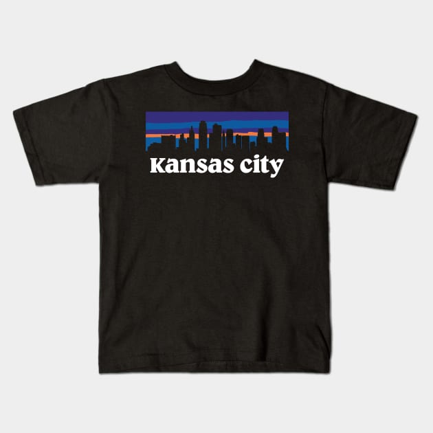 Kansas City Skyline Kids T-Shirt by bellamuert3